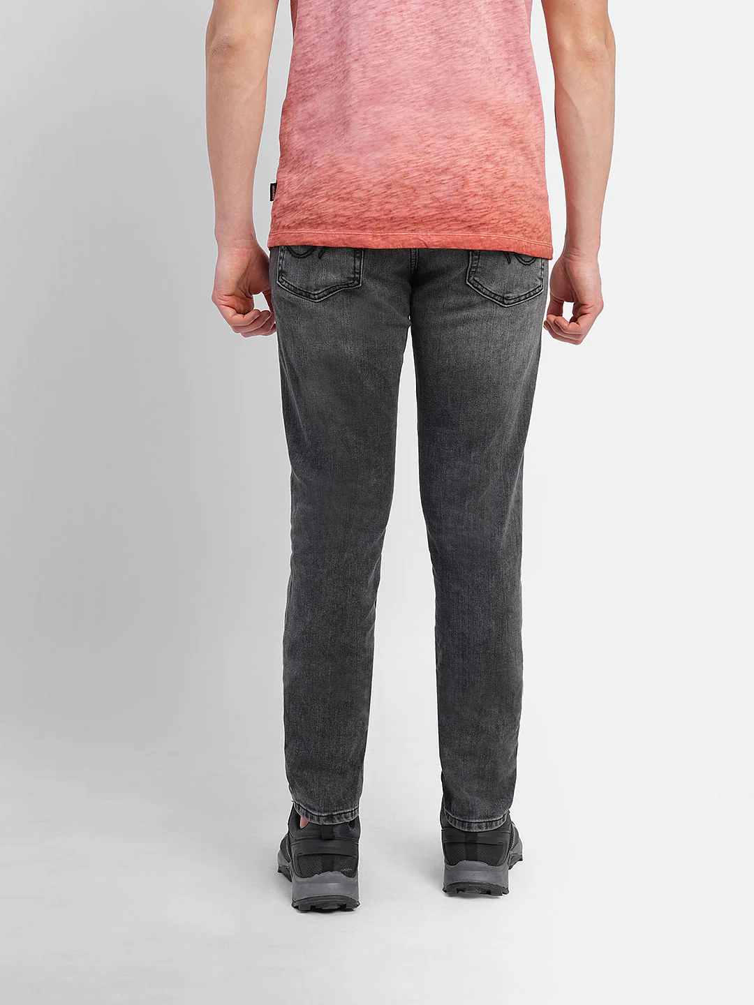 Black Low Rise Washed Glenn Slim Jeans - Image 4