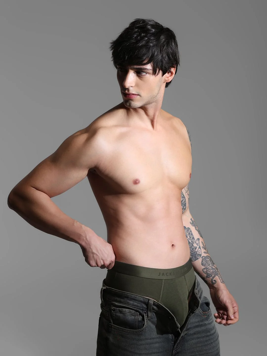 Dark Green Cotton Modal Briefs - Image 5