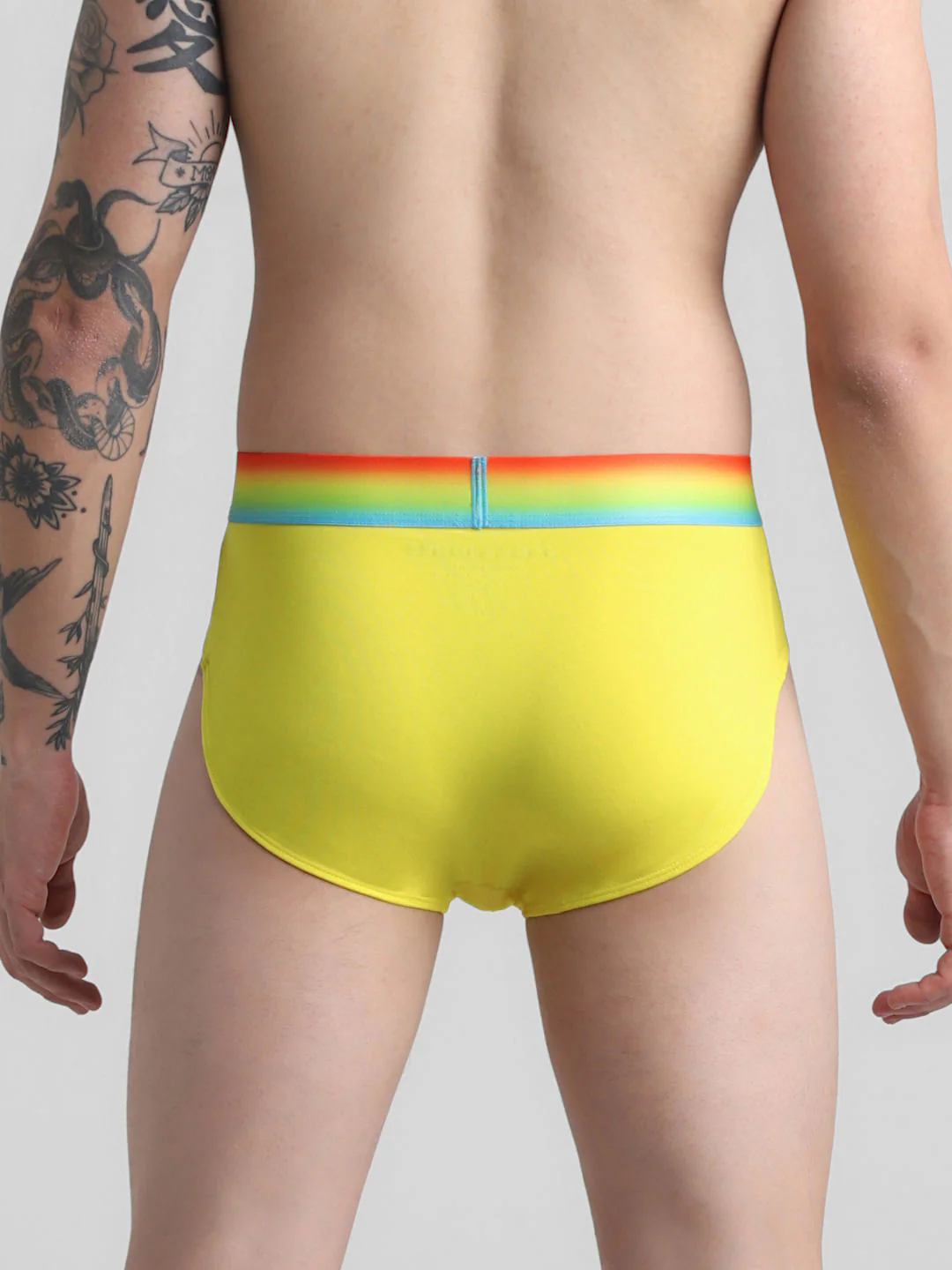 Yellow Logo Print Briefs - Image 3