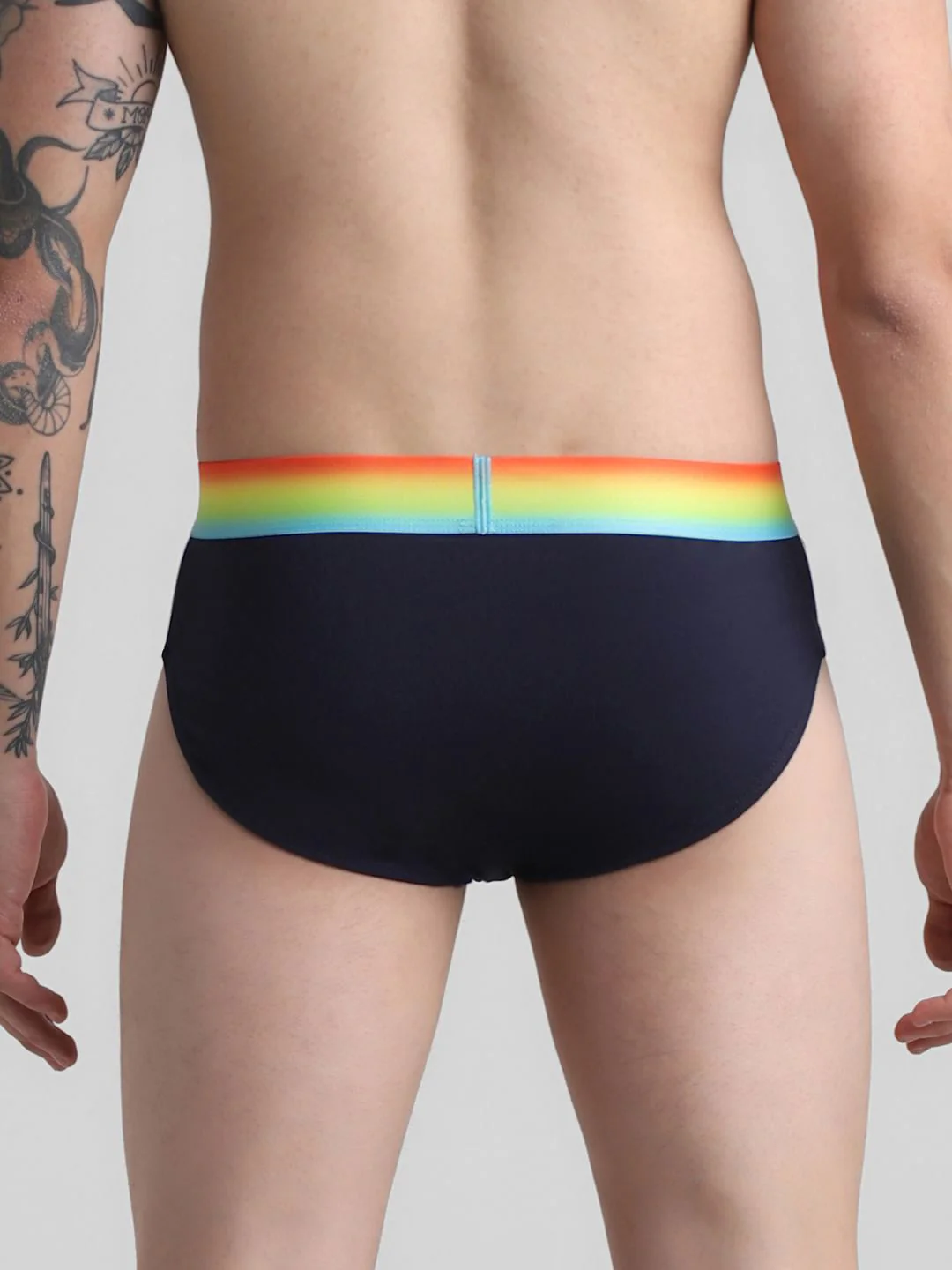 Navy Blue Logo Print Briefs - Image 3