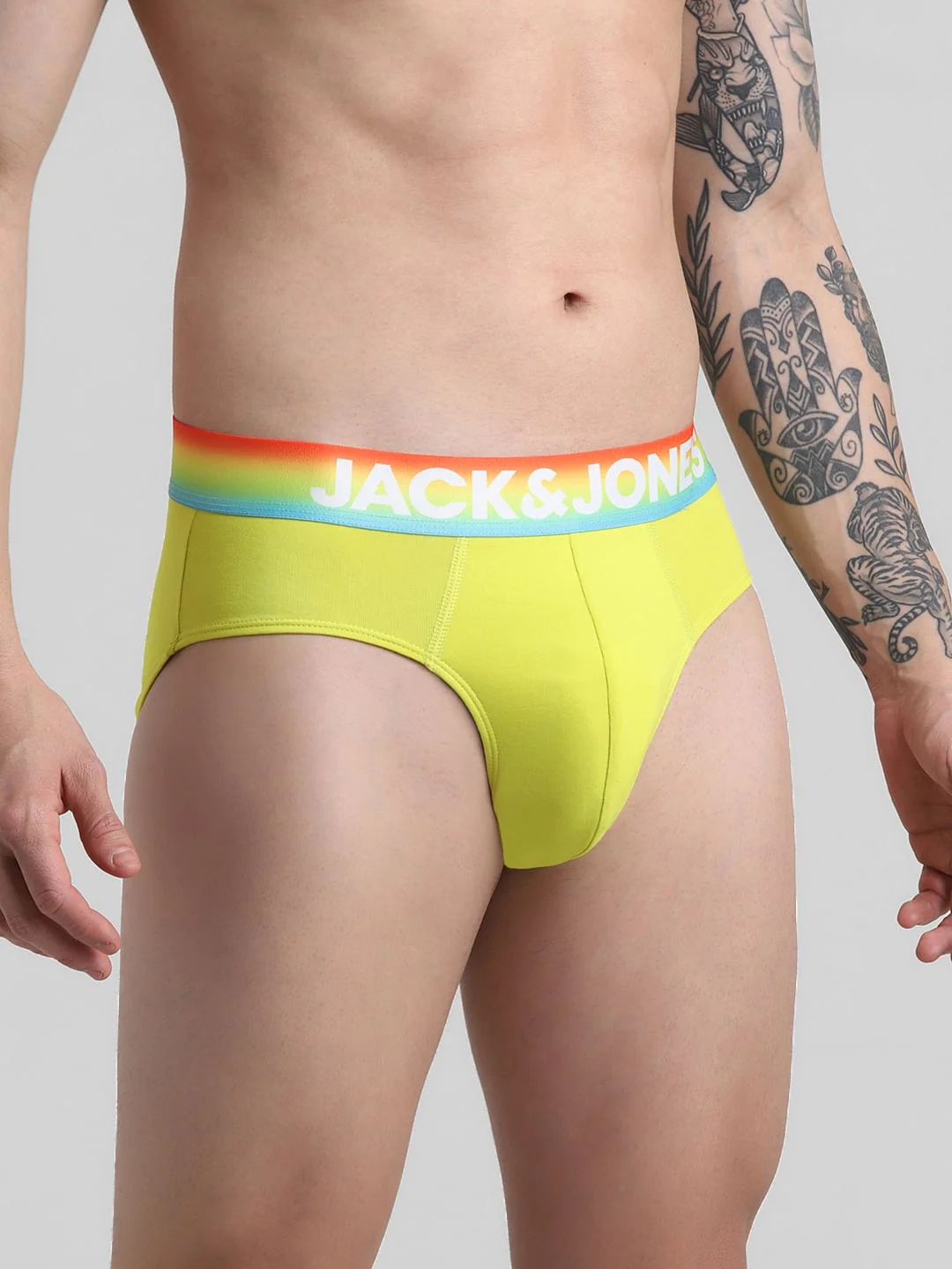 Yellow Logo Print Briefs - Image 2