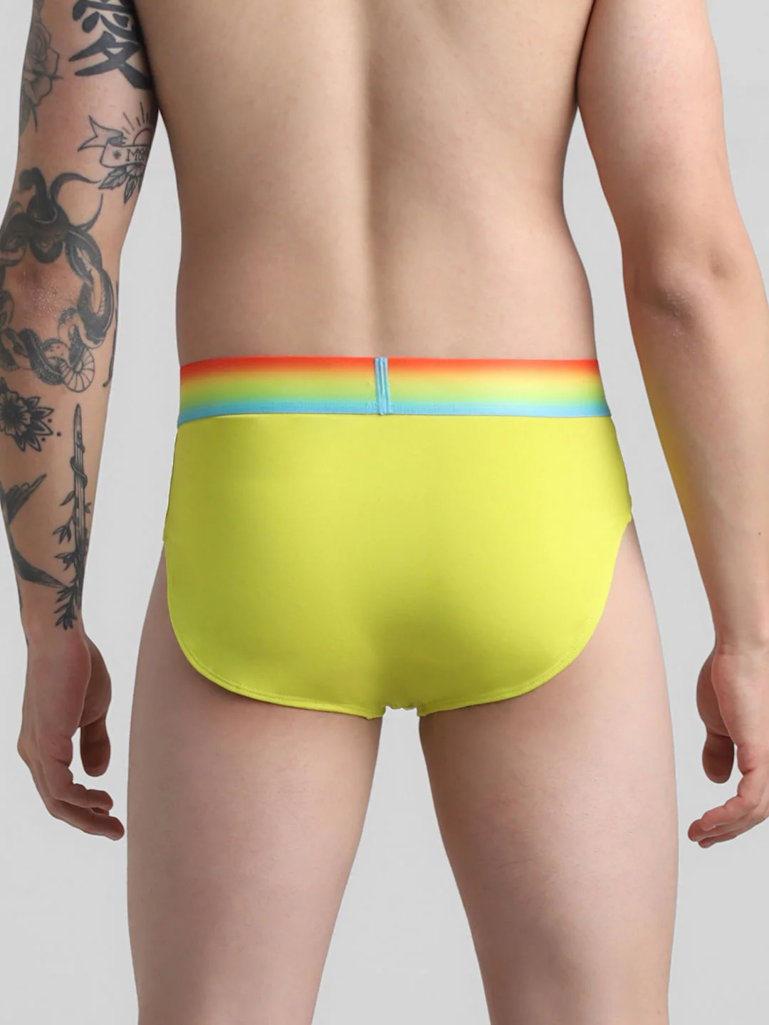Yellow Logo Print Briefs - Image 3