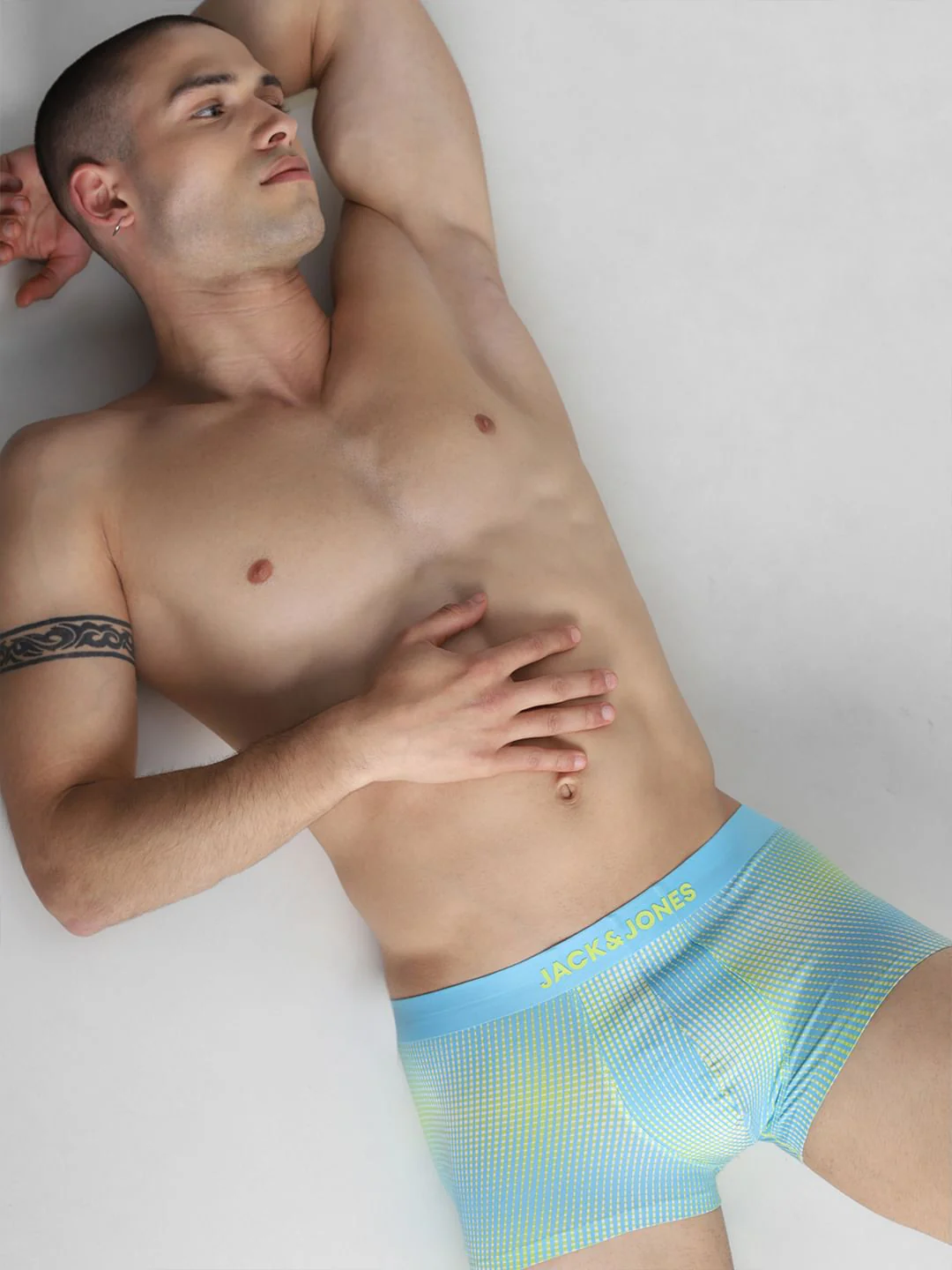 Lime Yellow Printed Trunks - Image 5