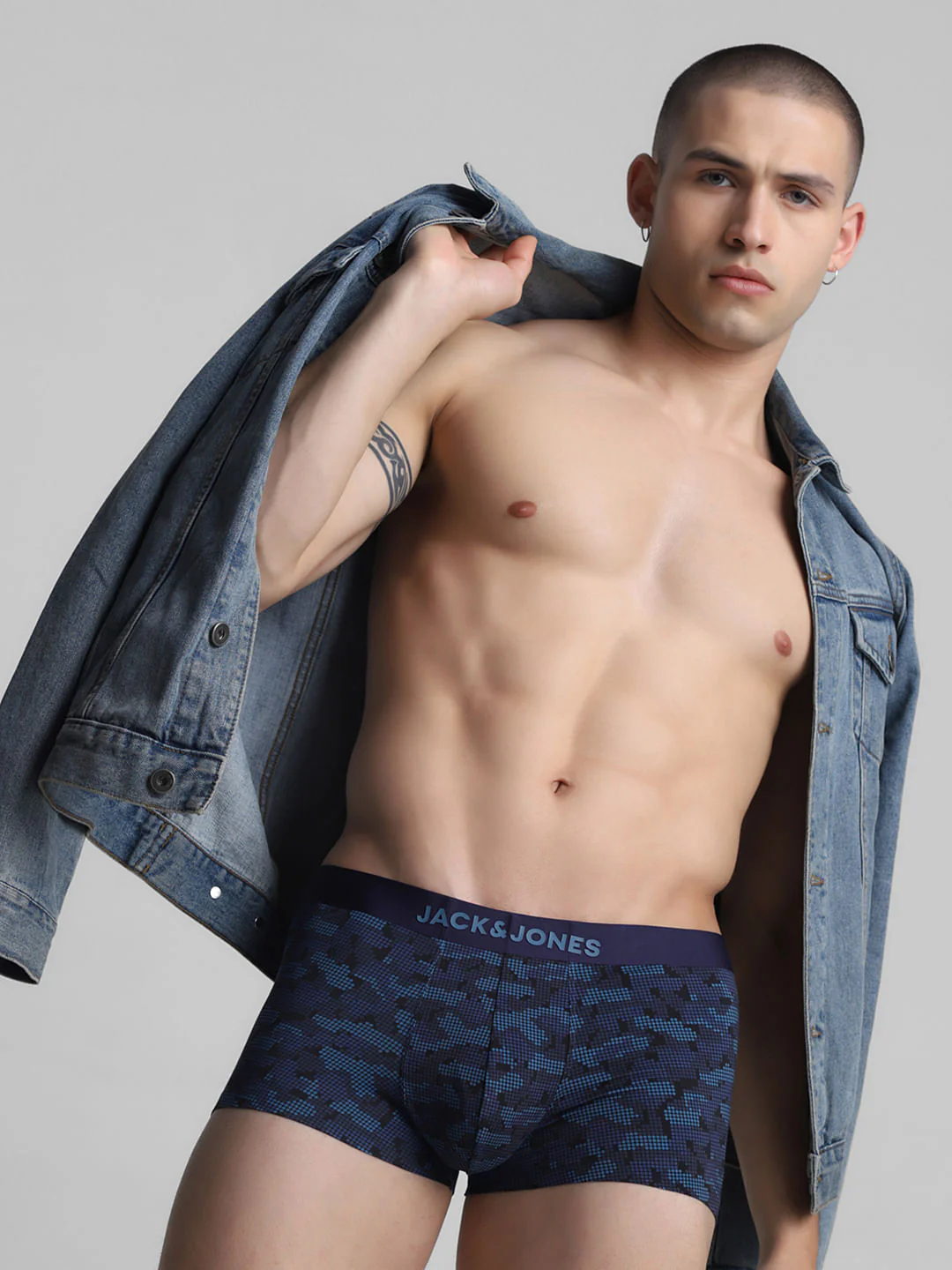 Navy Blue Camo Print Trunks - Image 5