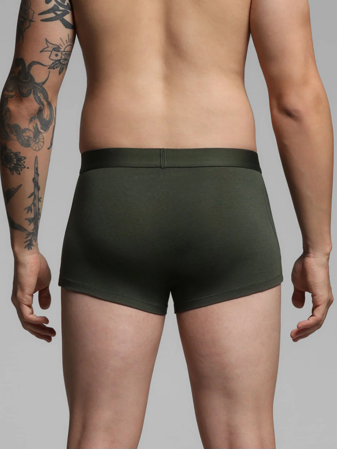 Dark Green Cotton Modal Trunks - Image 3