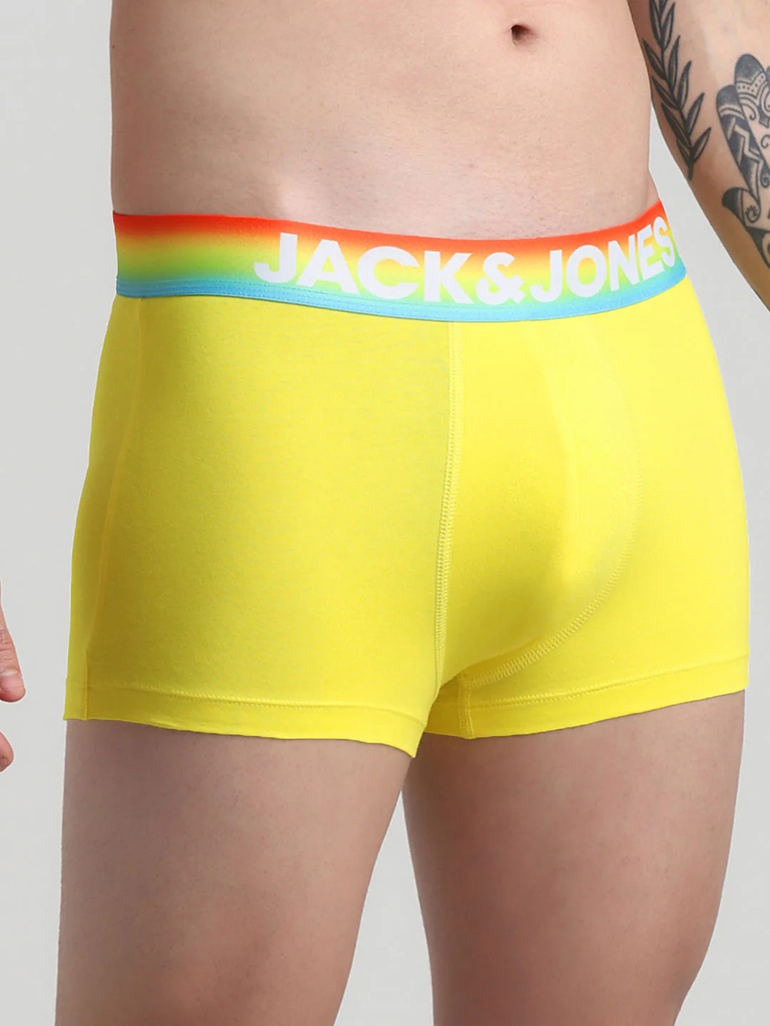Yellow Logo Print Trunks - Image 4