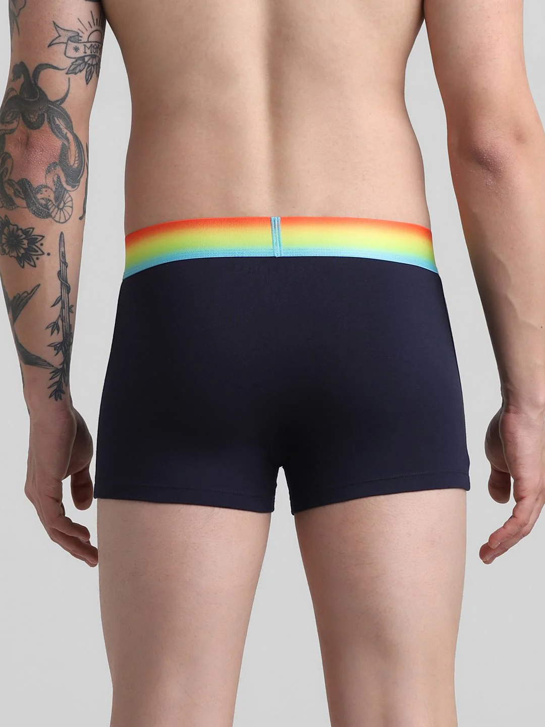 Navy Blue Logo Print Trunks - Image 3