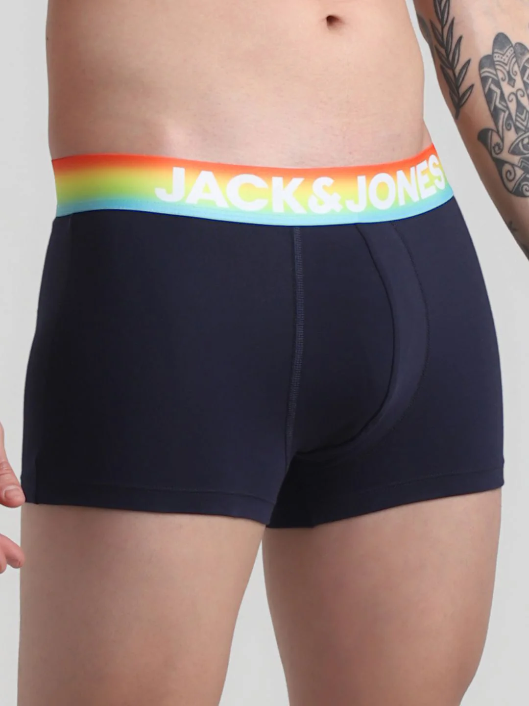 Navy Blue Logo Print Trunks - Image 4