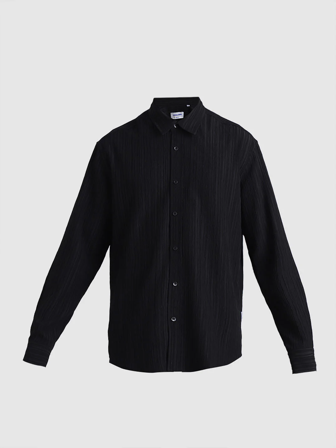 Black Crinkle Weave Shirt - Image 7
