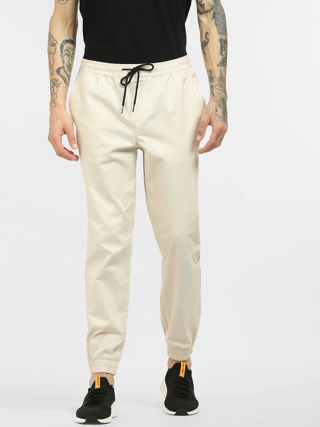 Beige Low Rise Cotton Pants - Image 2