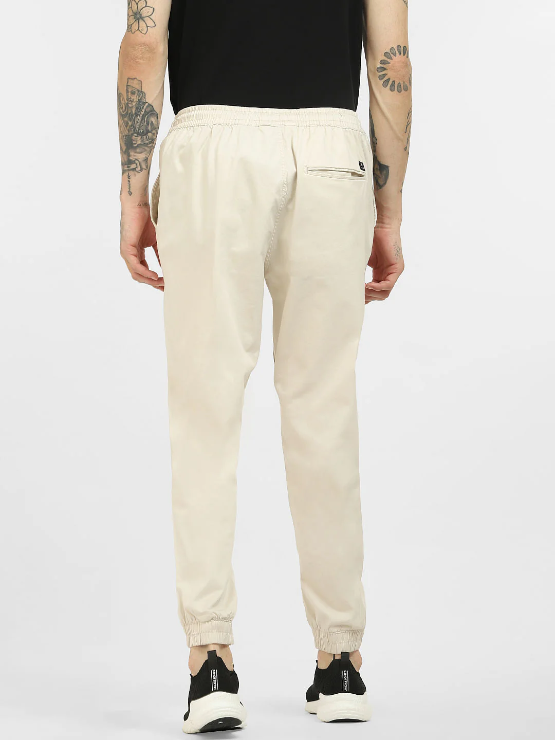 Beige Low Rise Cotton Pants - Image 4