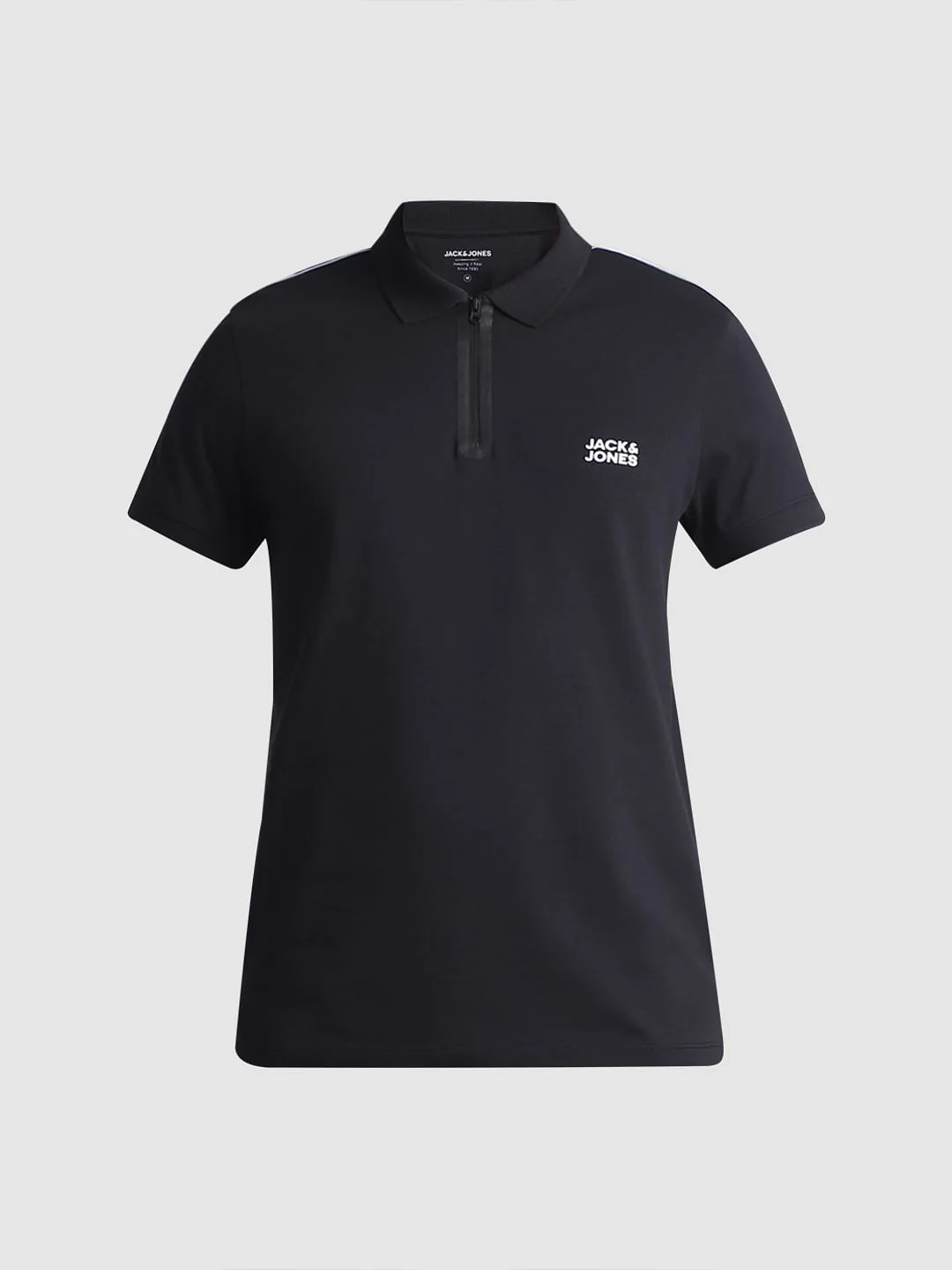 Black Zip Detail Polo T-shirt - Image 7