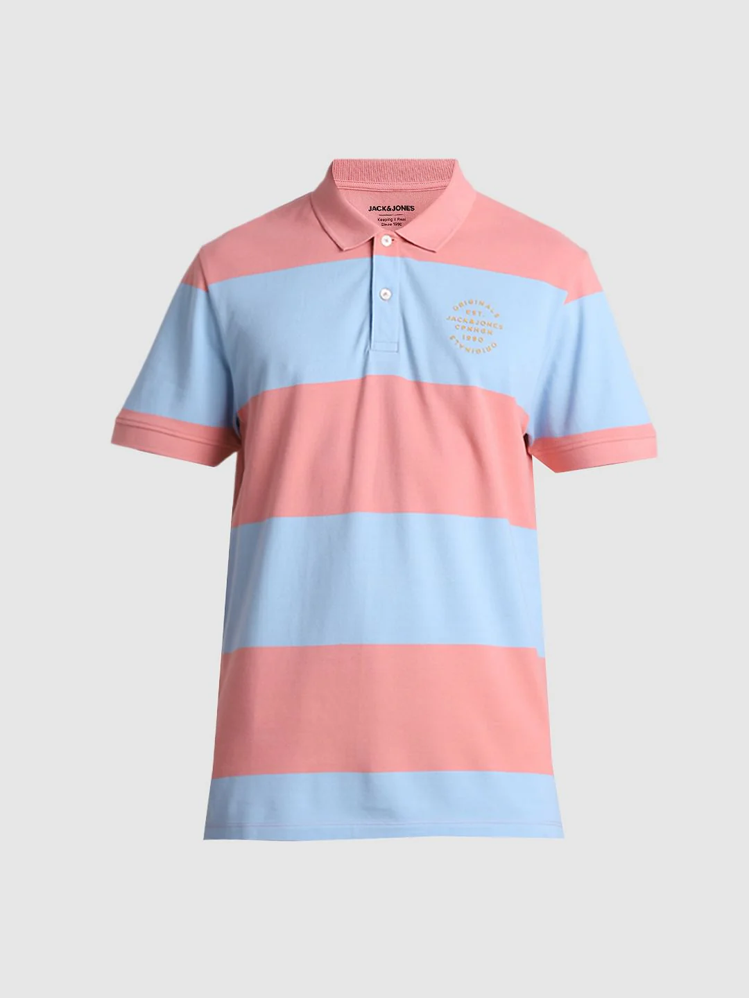 Blue Colourblocked Polo T-shirt - Image 7