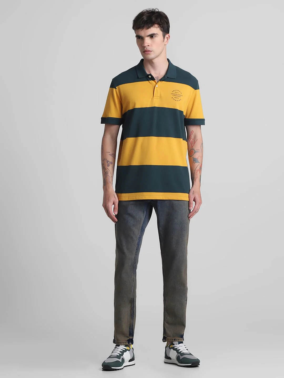 Green Colourblocked Polo T-shirt - Image 6