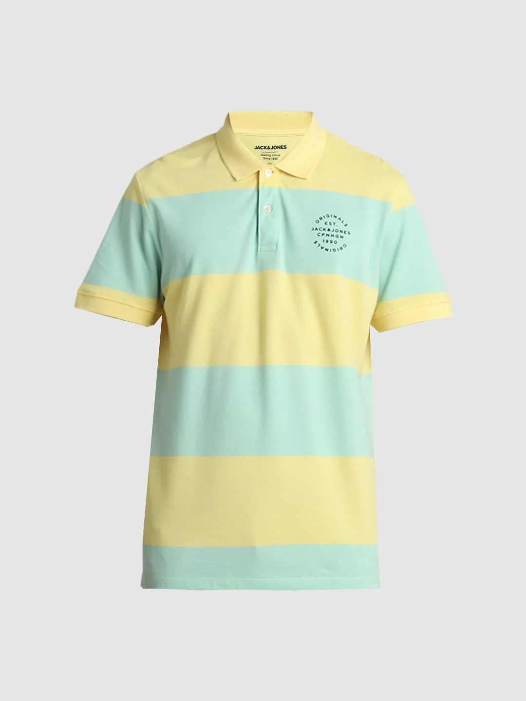 Light Green Colourblocked Polo T-shirt - Image 7