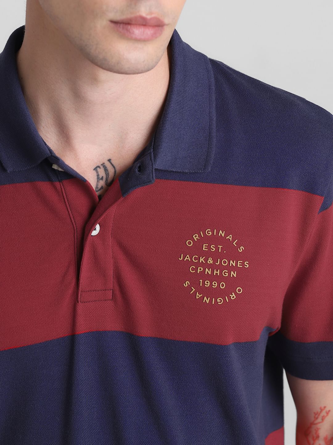 Red Colourblocked Polo T-shirt - Image 5