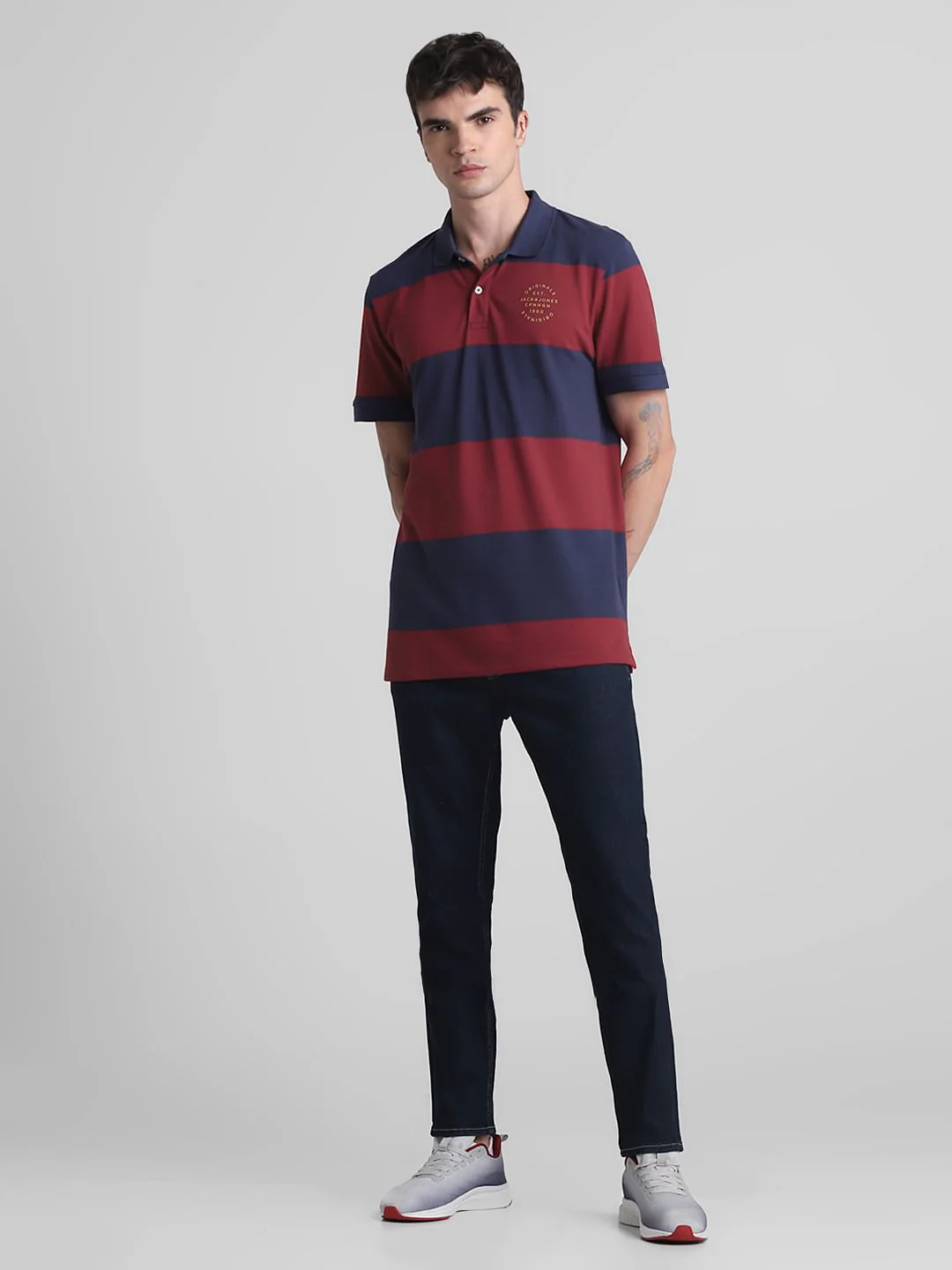 Red Colourblocked Polo T-shirt - Image 6