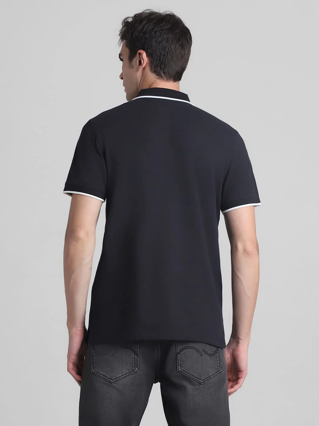 Black Zip Detail Polo T-Shirt - Image 4
