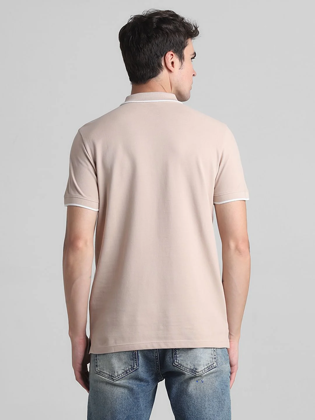 Light Brown Zip Detail Polo T-shirt - Image 4