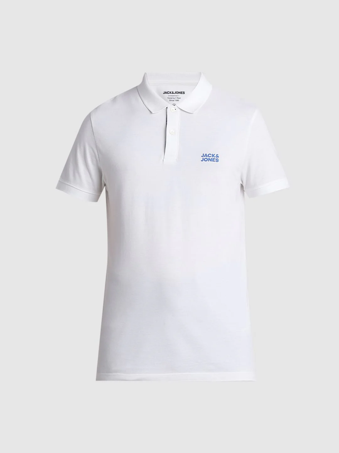 White Check Placket Polo T-shirt - Image 7