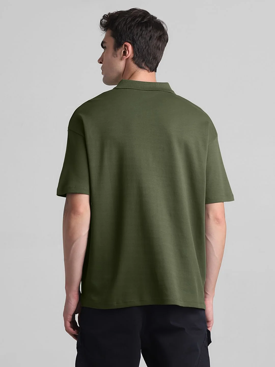 Green Zip-Up Oversized Polo T-shirt - Image 4
