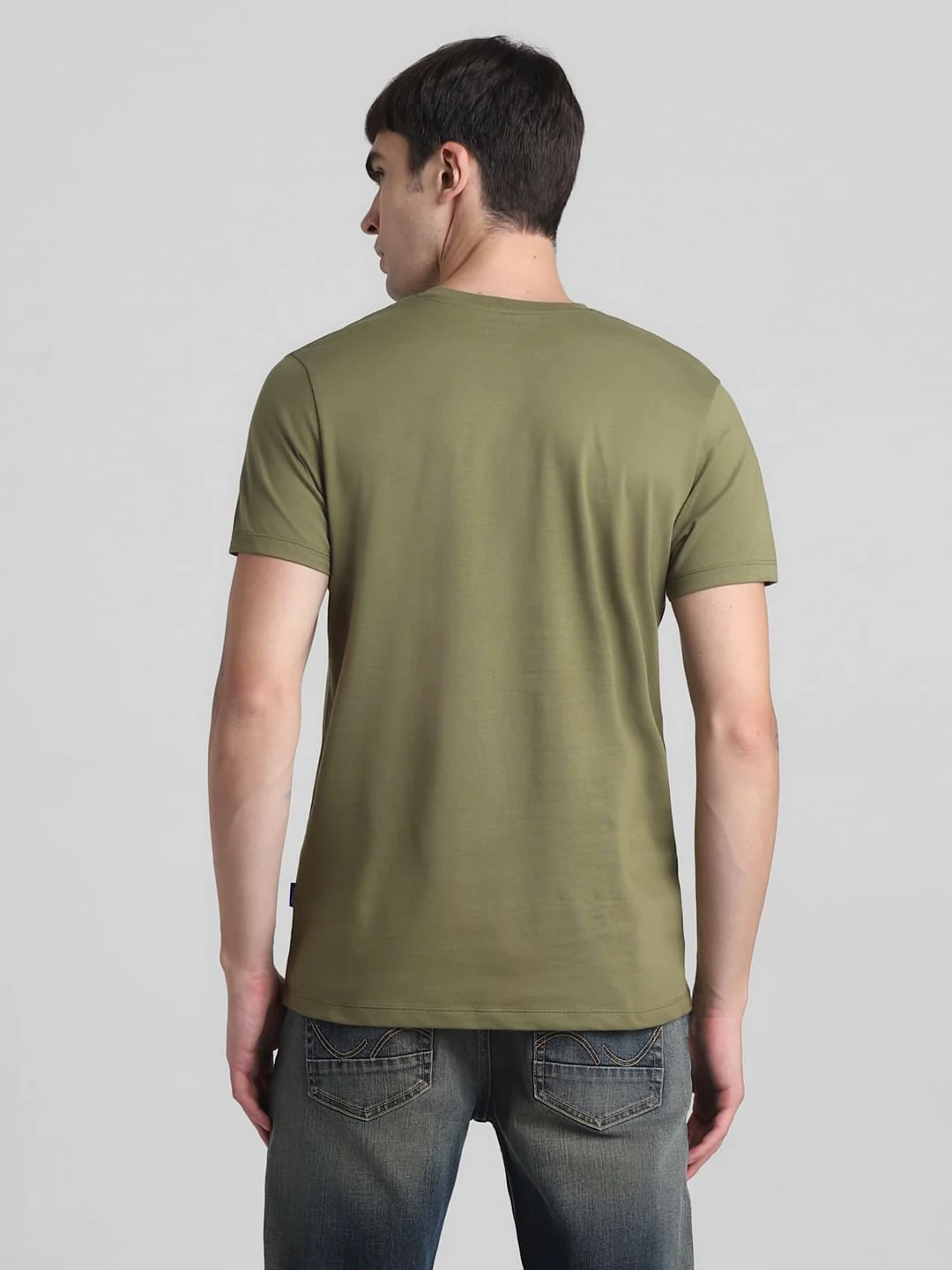 Green Foil Print Crew Neck T-shirt - Image 4