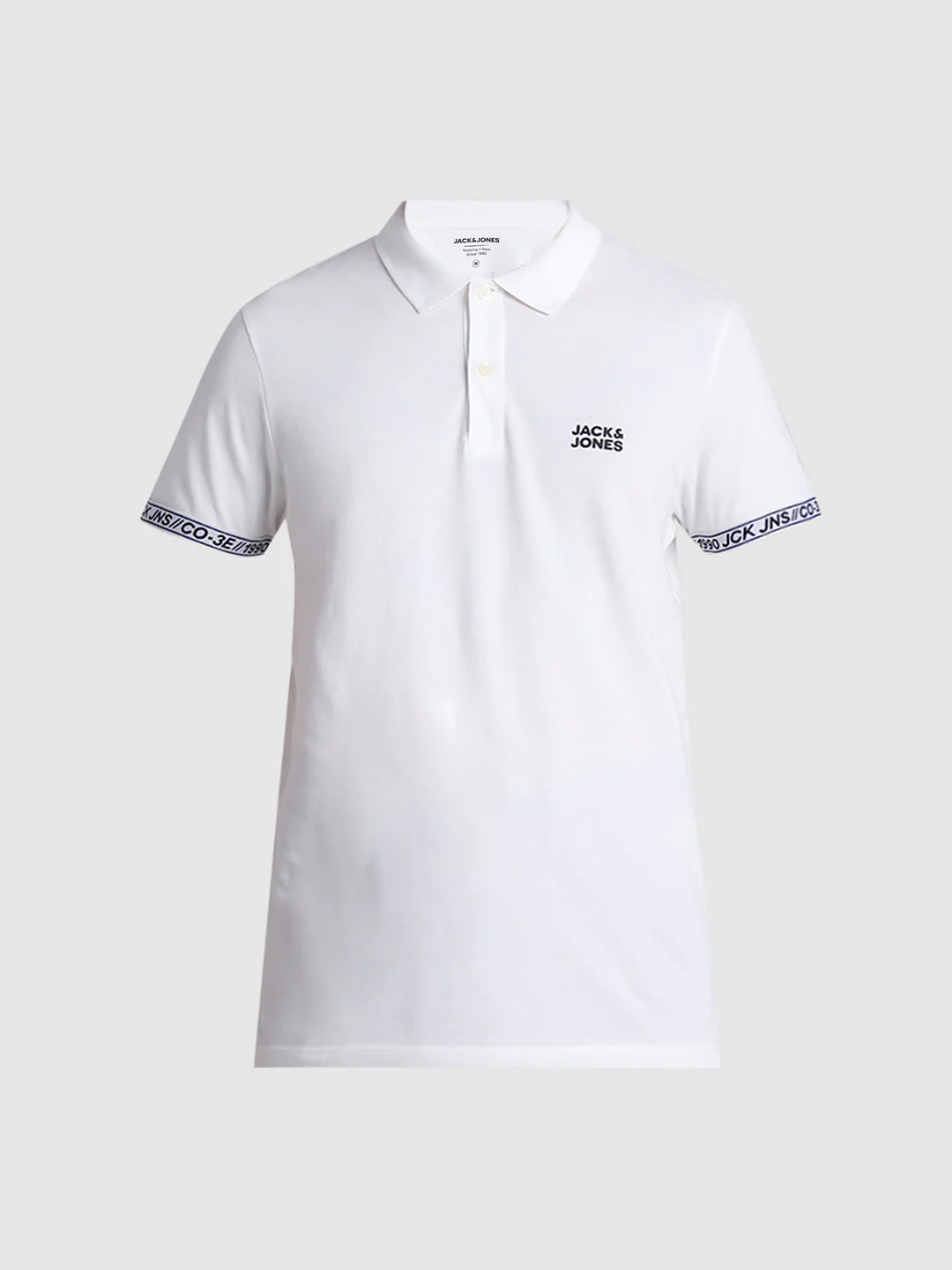 White Logo Tape Print Polo T-shirt - Image 7
