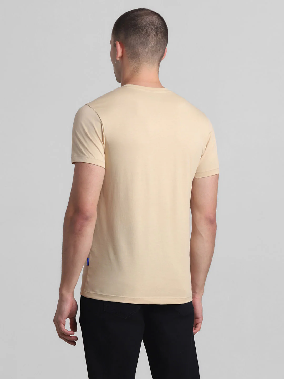 Brown Text Print Crew Neck T-shirt - Image 4