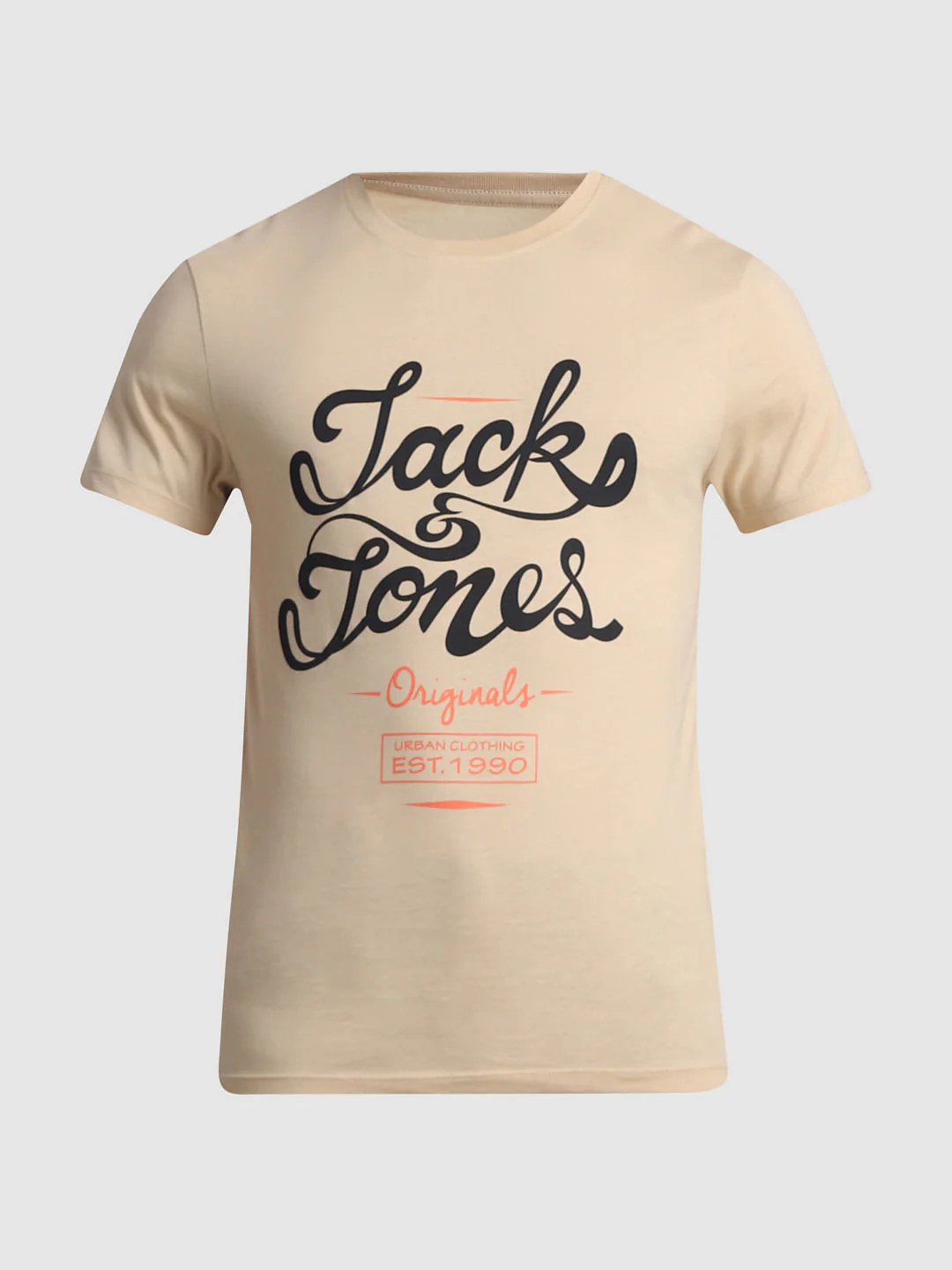 Brown Text Print Crew Neck T-shirt - Image 7
