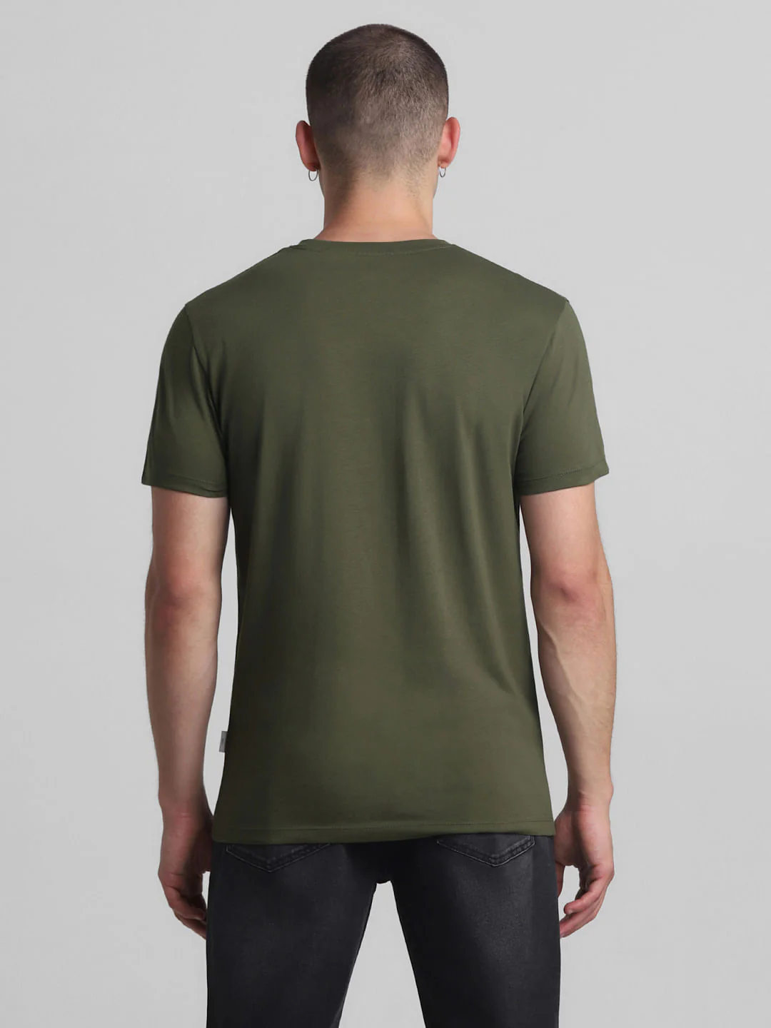 Green Cotton Crew Neck T-shirt - Image 4