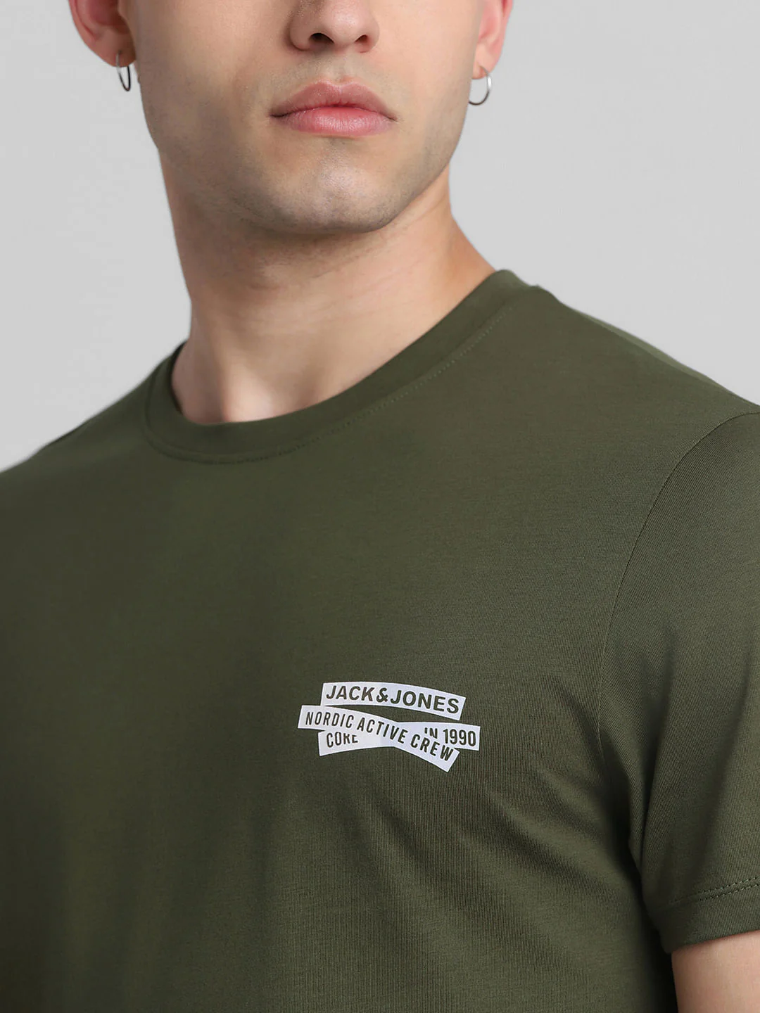 Green Cotton Crew Neck T-shirt - Image 5