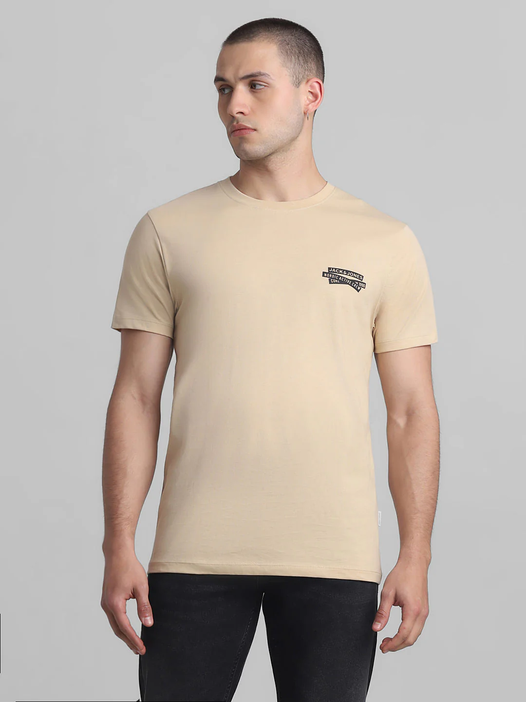 Light Brown Crew Neck T-shirt - Image 2