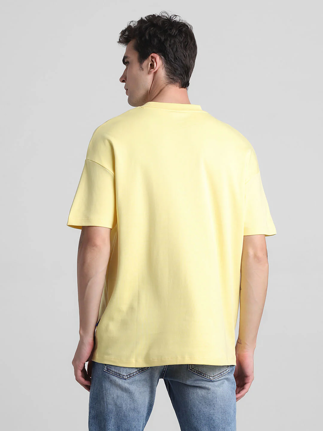Yellow Graphic Print Crew Neck T-shirt - Image 4