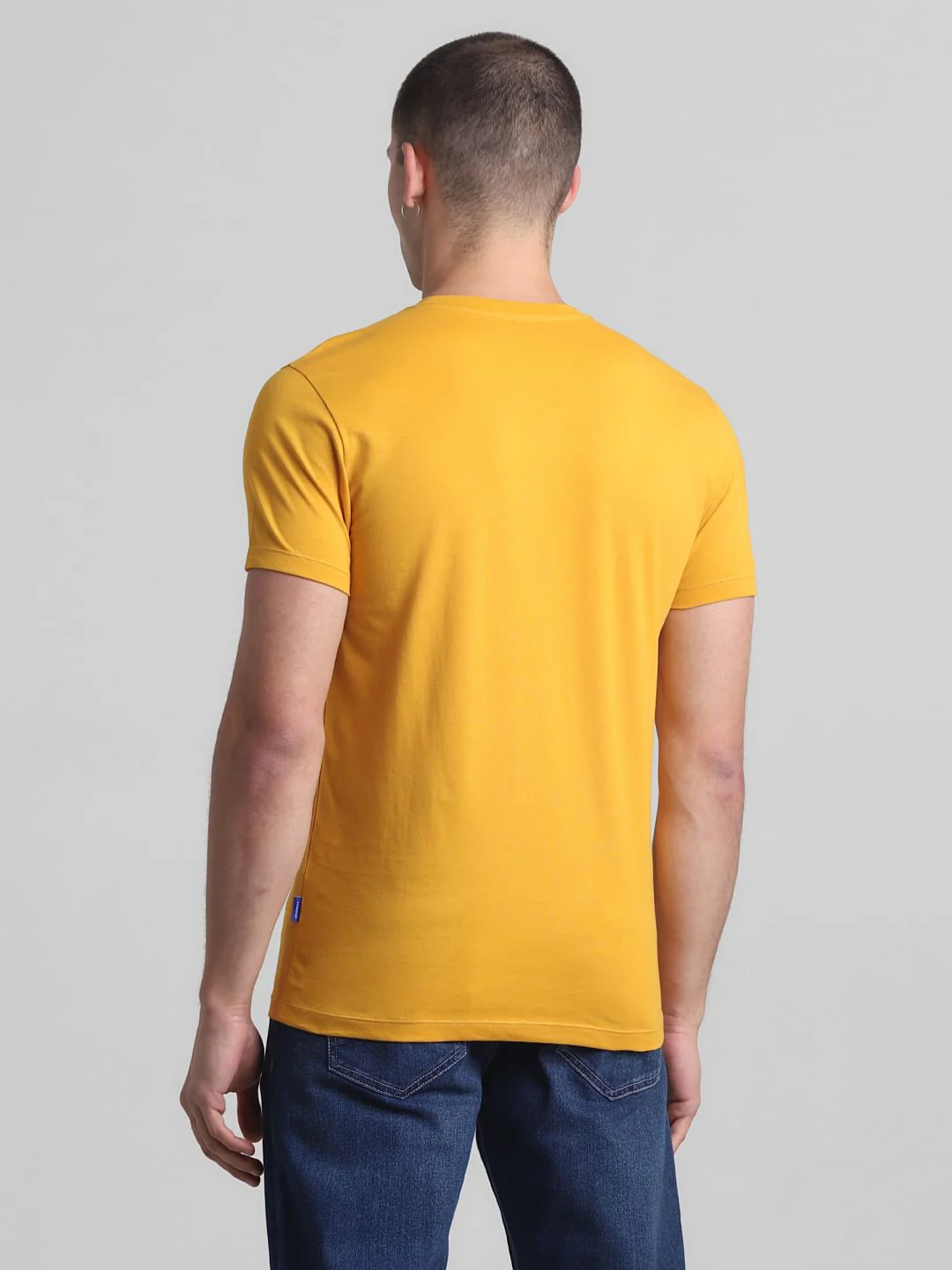 Yellow Logo Print Crew Neck T-shirt - Image 4