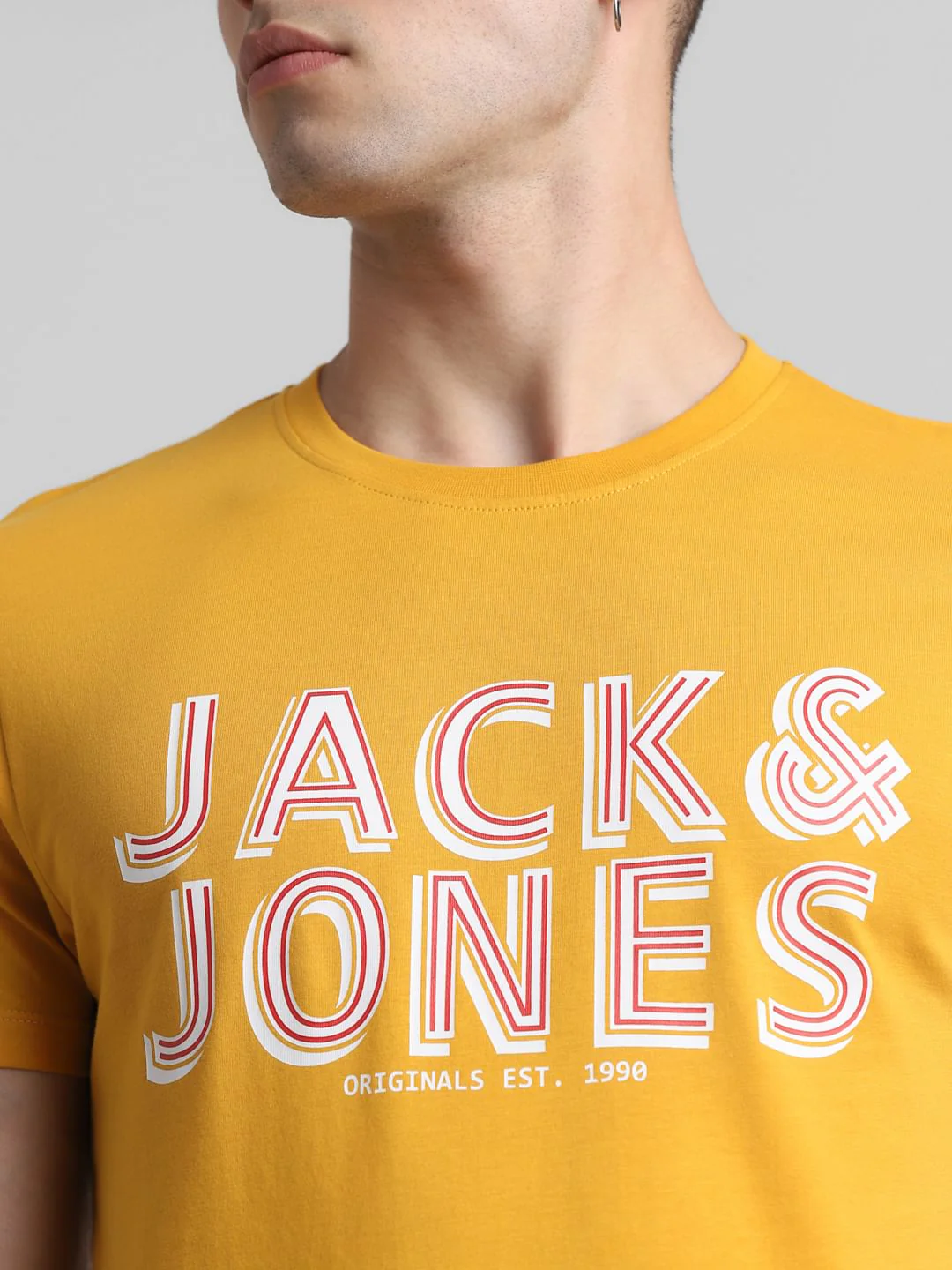 Yellow Logo Print Crew Neck T-shirt - Image 5