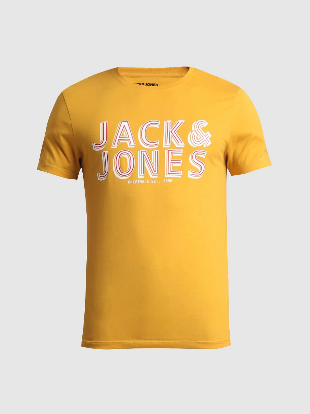 Yellow Logo Print Crew Neck T-shirt - Image 7