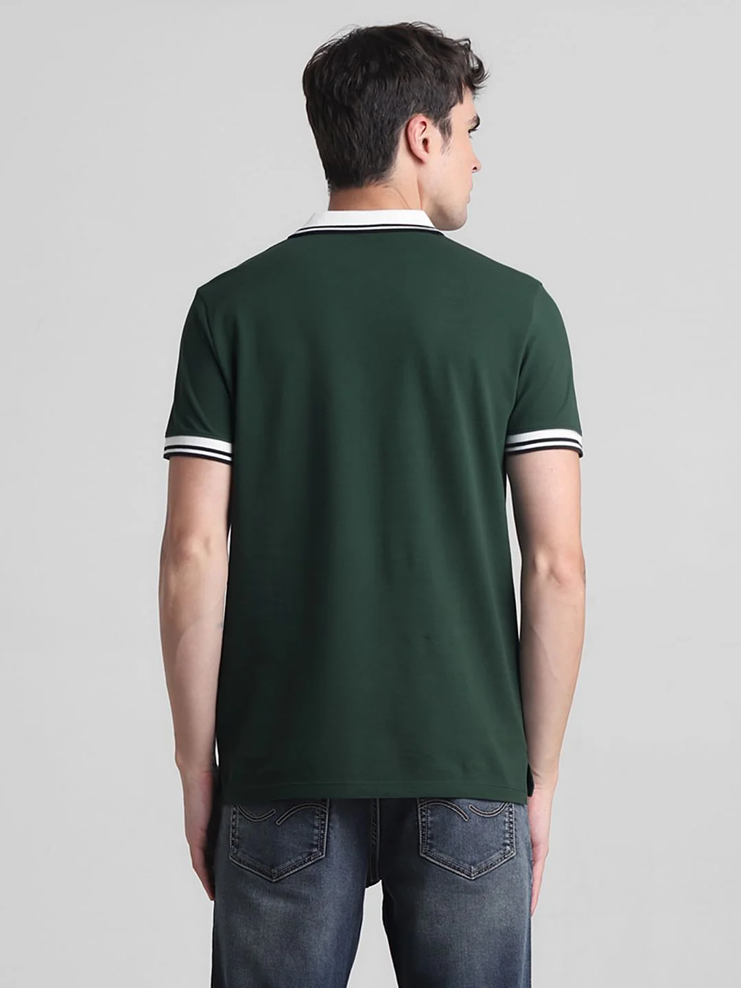 Green Contrast Tipping Polo T-shirt - Image 4
