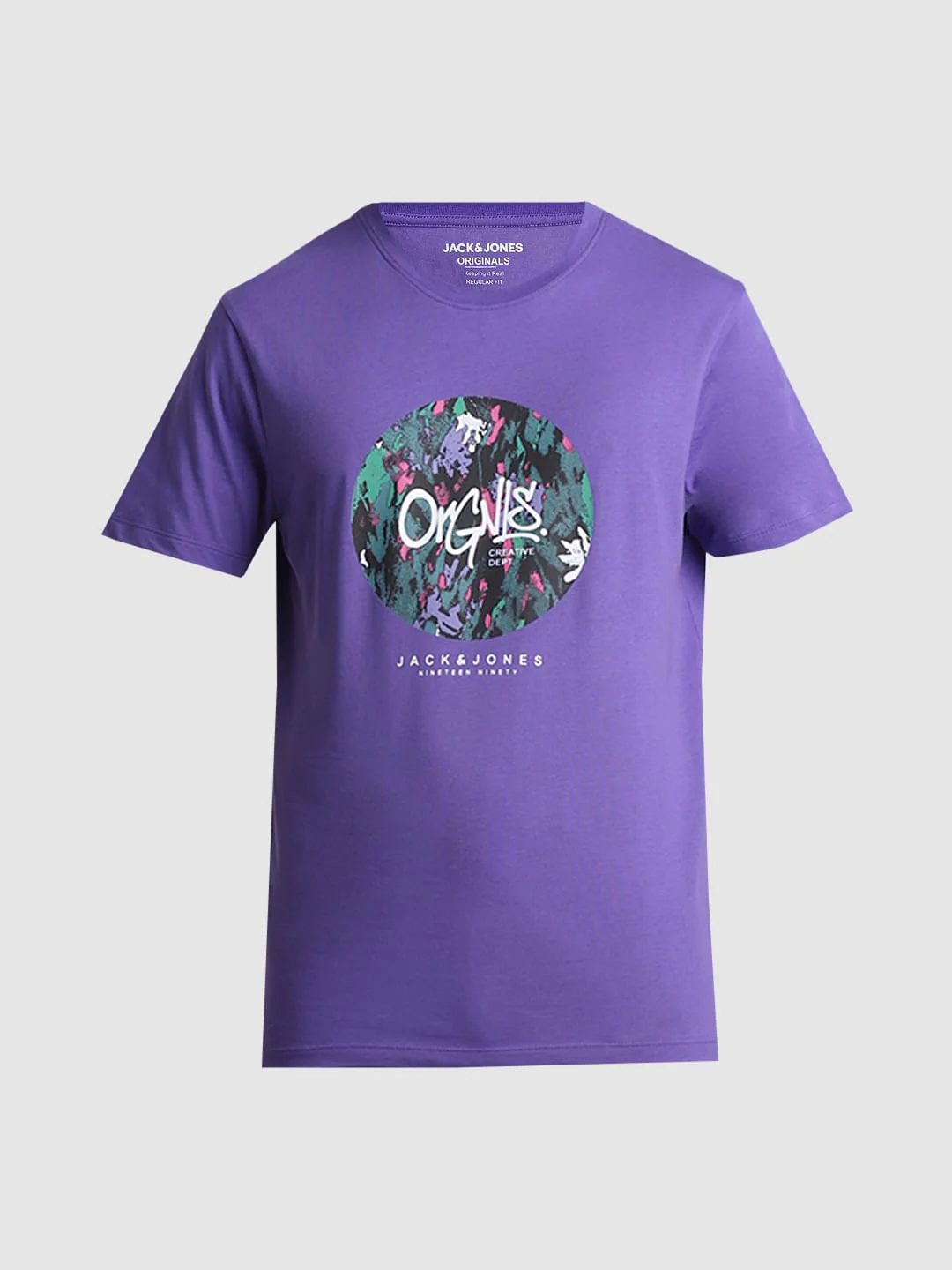 Purple Graphic Print Crew Neck T-shirt - Image 7