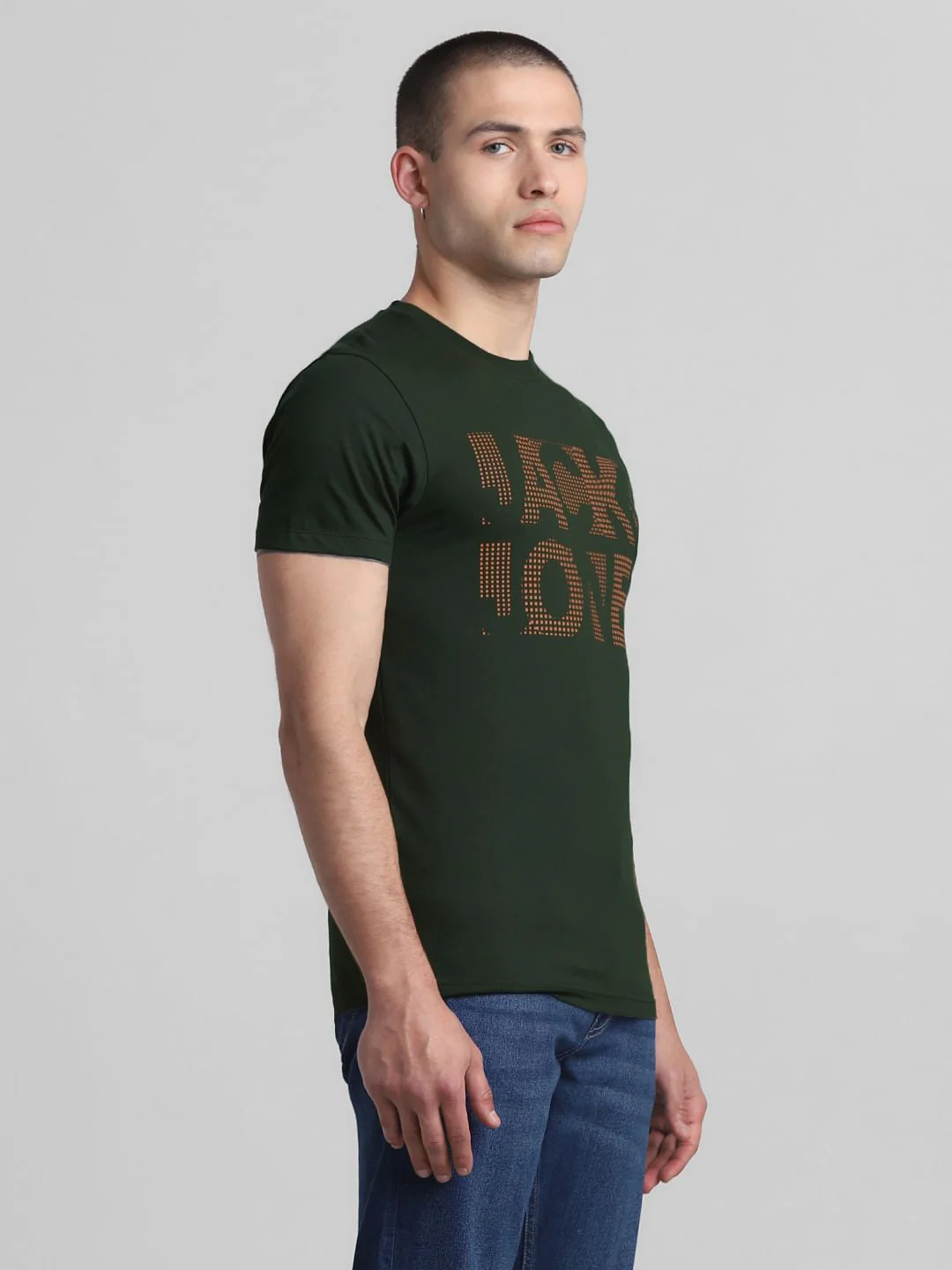 Green Logo Print Crew Neck T-shirt - Image 3