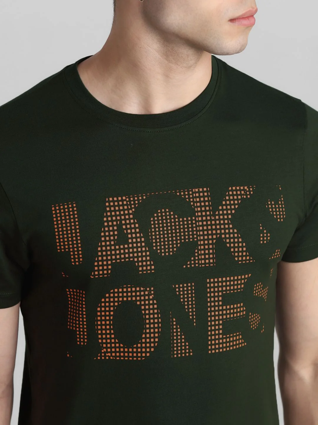 Green Logo Print Crew Neck T-shirt - Image 5