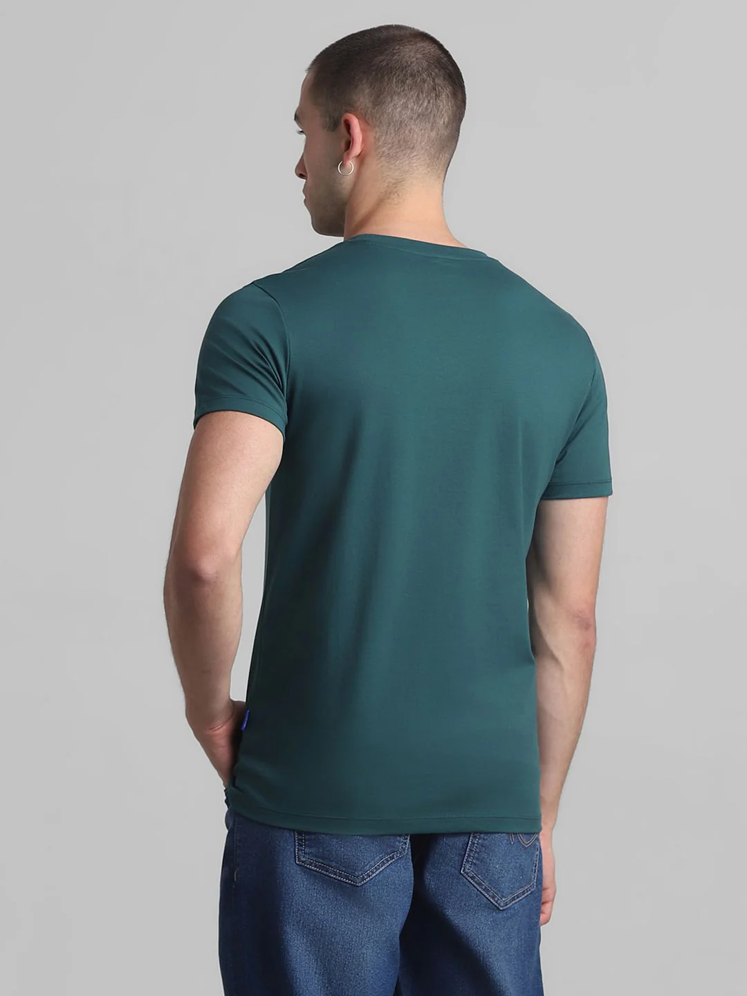 Green Logo Print Crew Neck T-shirt - Image 4