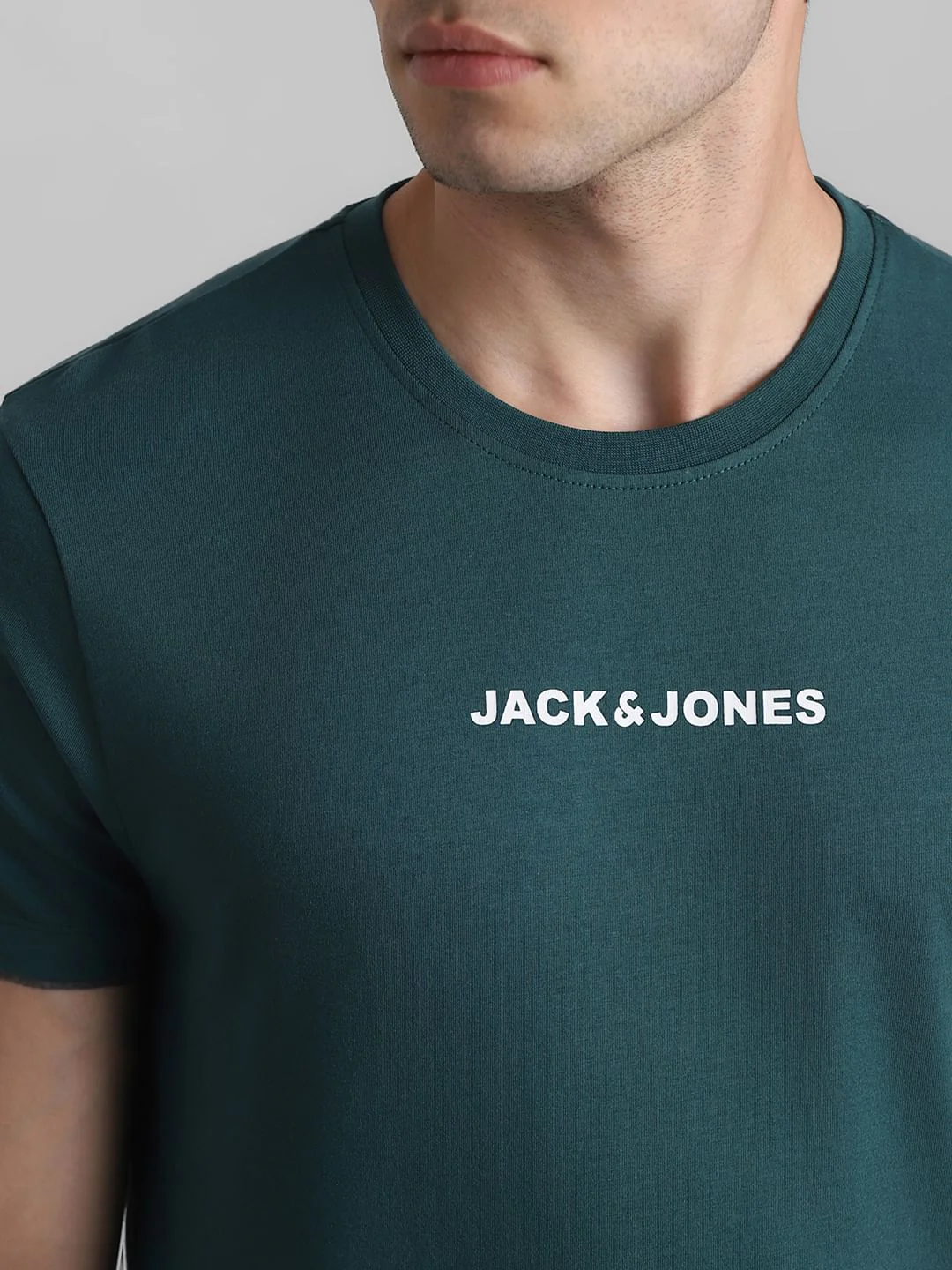 Green Logo Print Crew Neck T-shirt - Image 5