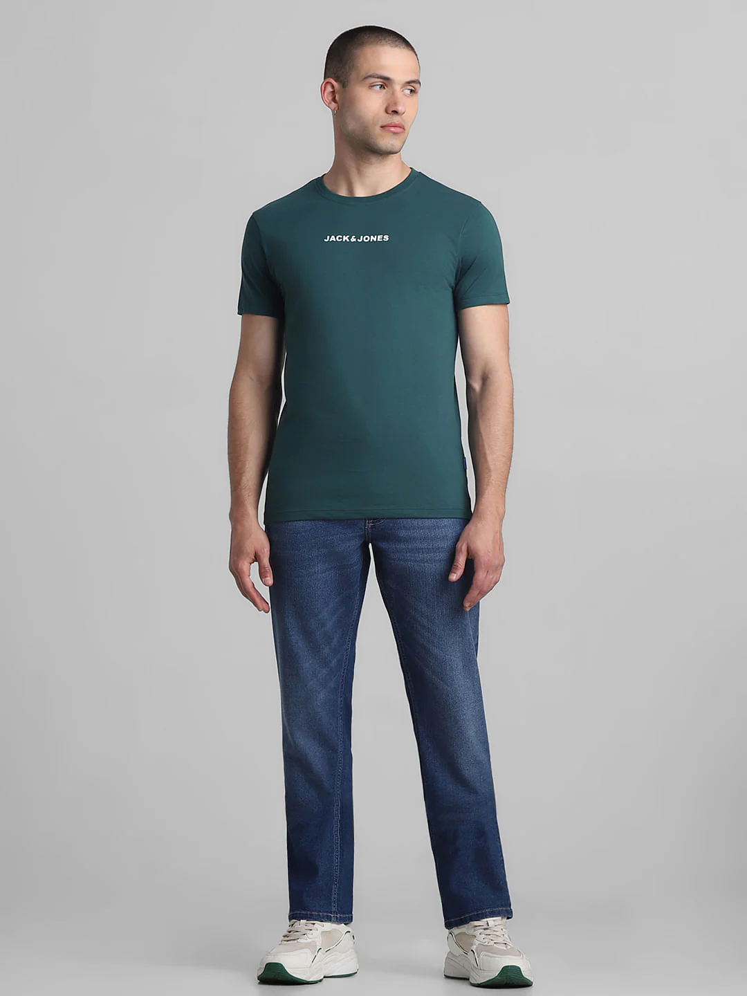 Green Logo Print Crew Neck T-shirt - Image 6