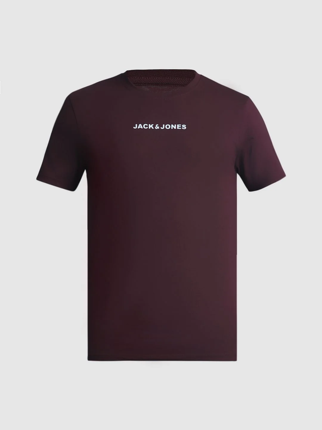 Maroon Logo Print Crew Neck T-shirt - Image 7