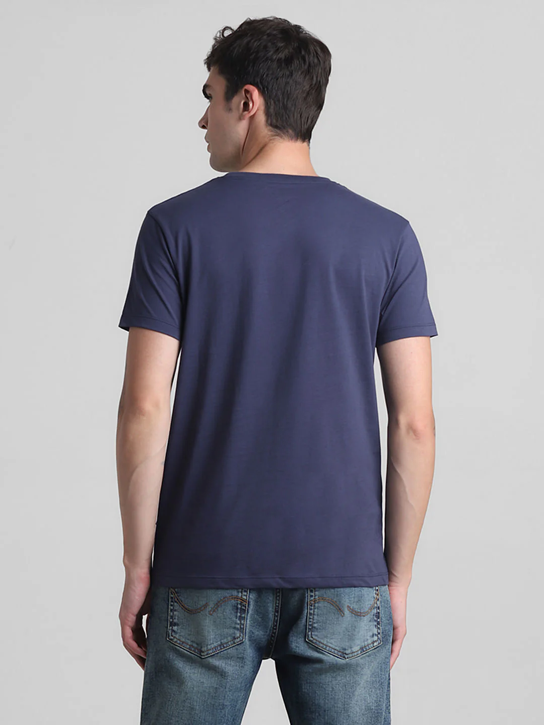 Blue Logo Print Crew Neck T-shirt - Image 4
