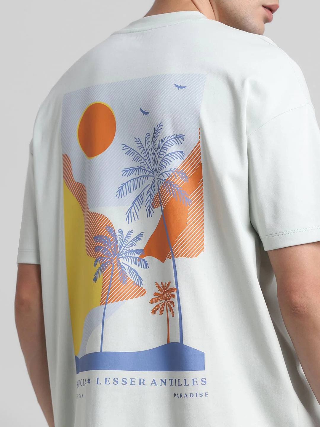 White Graphic Print Oversized T-shirt - Image 6