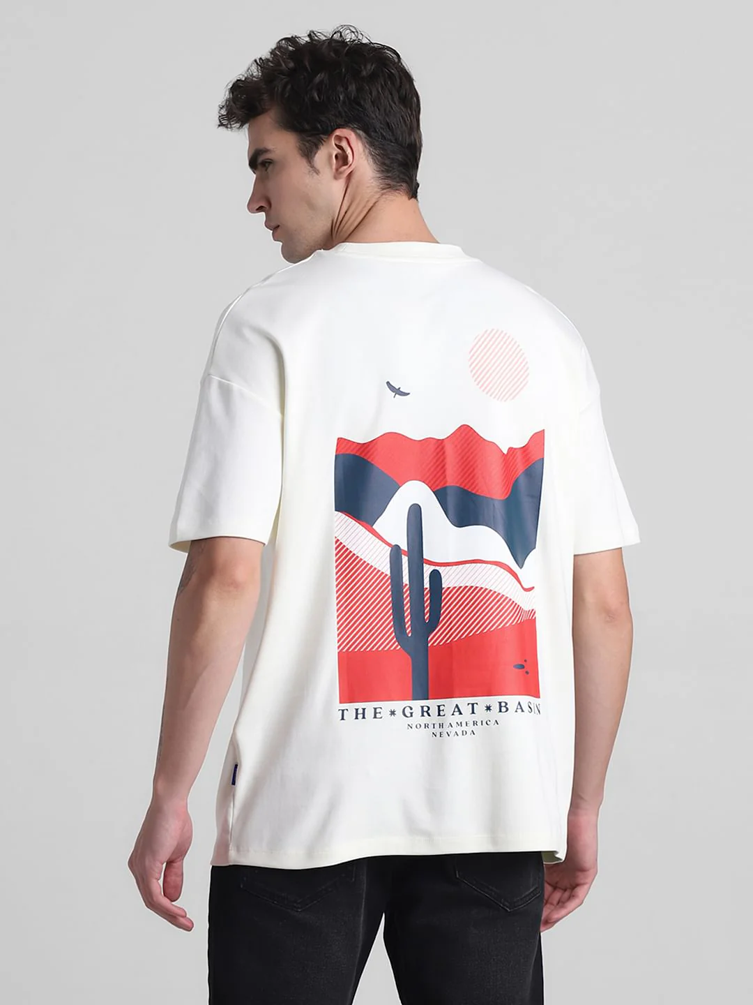 White Cotton Crew Neck T-shirt - Image 4