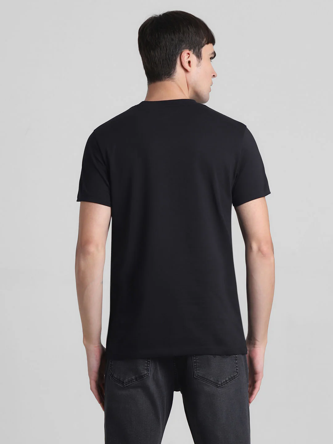 Black Globe Logo Print Crew Neck T-shirt - Image 4