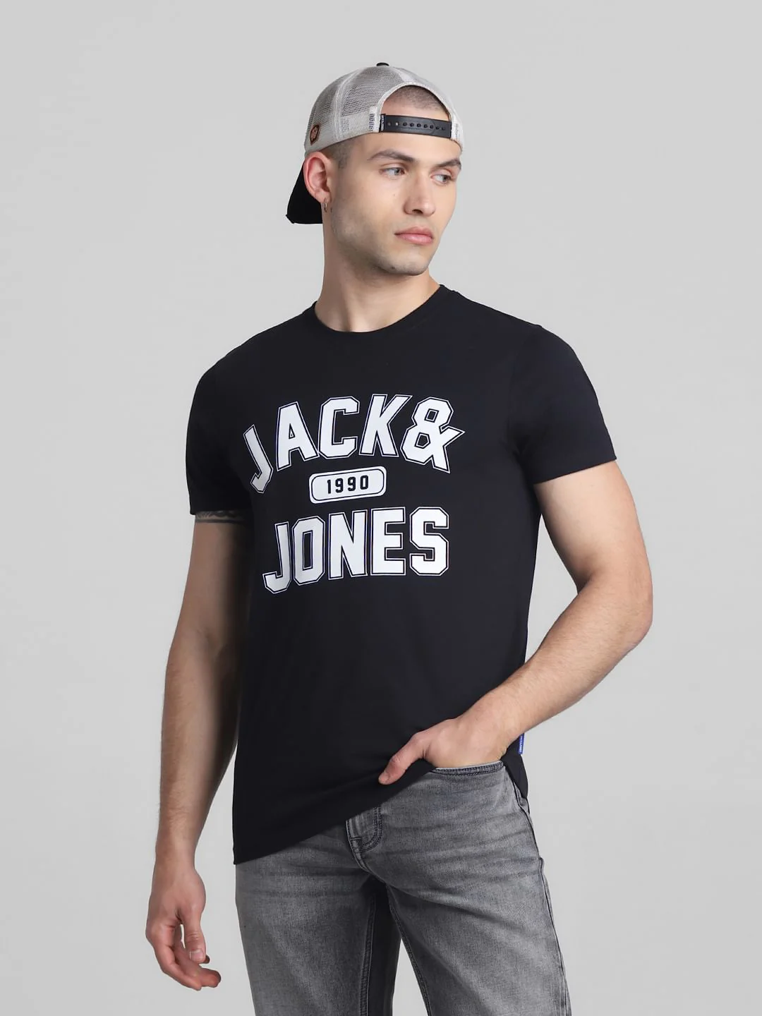 Black Logo Print Crew Neck T-shirt
