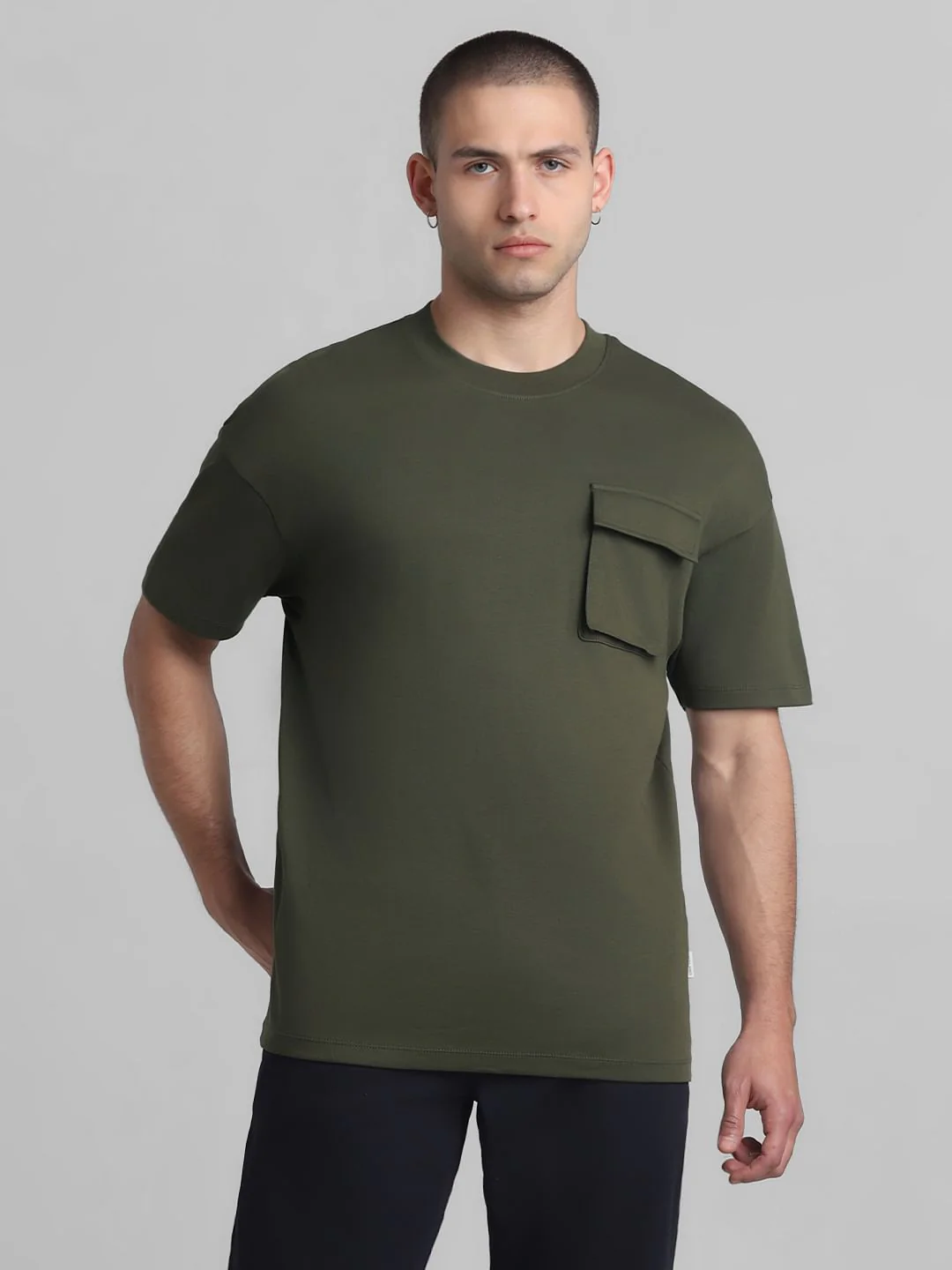 Green Oversized Crew Neck T-shirt - Image 2